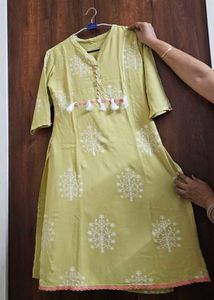 Neon Coloured Rayon Printed Kurta Plazo Set