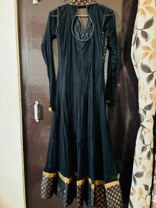 Black And Golden Anarkali