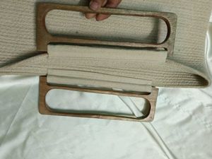 Cotton Jute Handbag With Wooden Handle