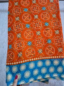 Bandhani orange Saree
