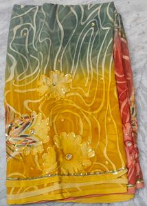 Ombre Saree with Stitched Blouse