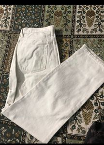 White Denim Straight Jeans