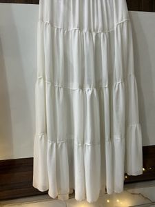 White Tiered Maxi Skirt