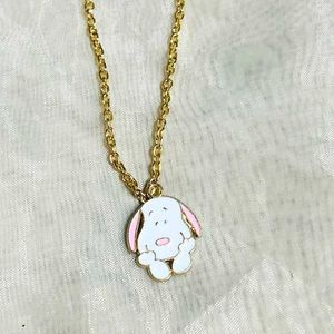 Adorable Snoopy Enamel Pendant Necklace(pink)