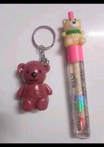 Cute Bear Keychains & lipgloss