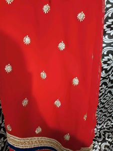 Red Embroidered Saree