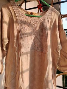 Beige Simple Kurta