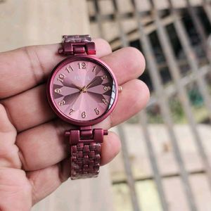 FOSSIL RED METAL CHAIN WITH DIAL LADIES WATCH