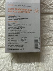 L’Sensa Aqua Sunscreen Gel
