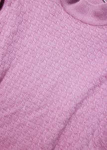 Pink Round Neck Woolen Top