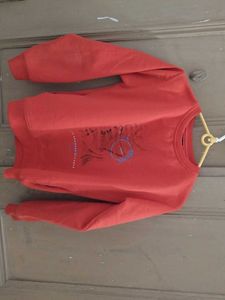 Red Graphic Print Sweatshirt