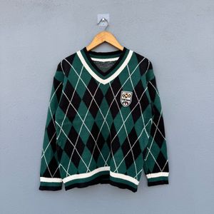 Argyle V-Neck Sweater