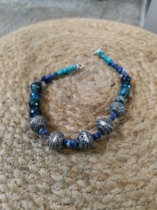 Classy Onyx And Lapis Lazuli Choker