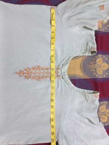 Elegant Mint Embroidered Kurti