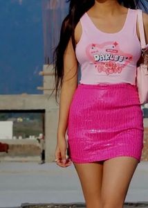 Barbie Inspired Sequence Skirt And Crop Top