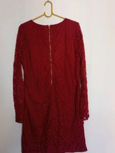 maroon Lace Dress