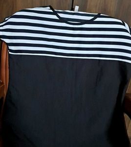 Striped Black & White Top