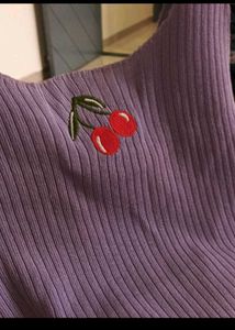 Cute Purple Cherry Tank Top