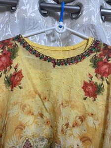 Lemon Colour Designer Dress