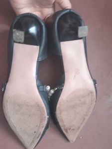 Black Pearl Embellished Heels