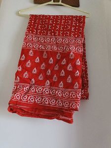 Printed Orange Kurta with Dupatta