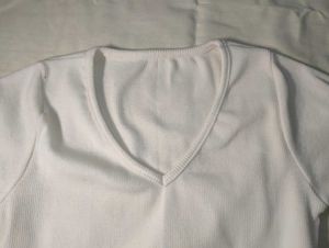 Cute White V-Neck T-Shirt