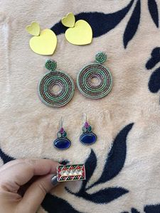 3 Pair Earings & Ring Combo