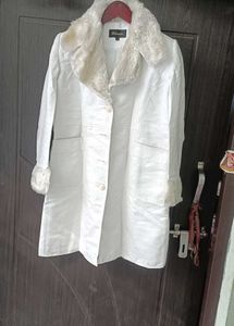 Fur Collar White Coat by Laks*ita