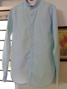 MENS Chineese Collor Ky Blue Shirt