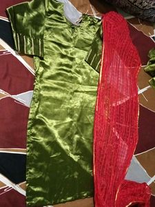 Beautiful Green Silk Kurta Set 💚