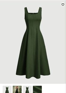 Olive Green Fit & Flare Dress
