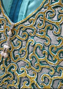 Teal Embellished Indian Outfit