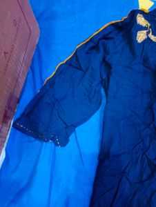 Stylish Blue &amp; Yellow Dress 44 Size