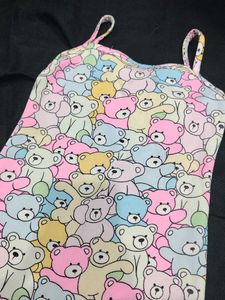 Teddy Bear Print Tank Top