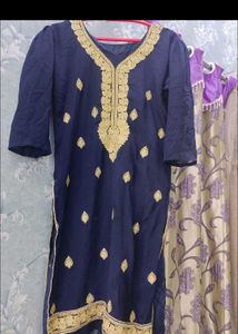 Elegant Navy Blue Embroidered Salwar Suit