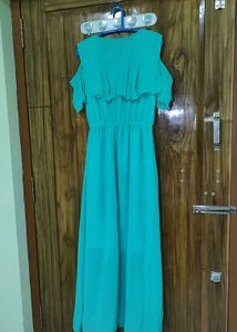 Turquoise Off-Shoulder Maxi/Beach Dress