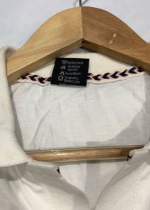 White Half-Sleeve Polo T-Shirt – Chest 36”