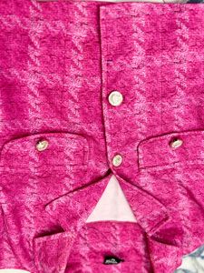 Pink Plaid Korean Crop Top and Skirt Set