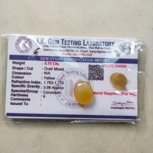5.70Cts. Natural Yellow Sapphire(Pukhraj) Gemstone