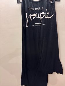 Black Graphic Tank Dress
