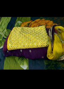 Beautiful mirror work Sharara suit