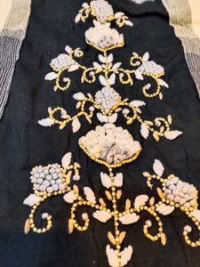 Checkered Embroidered Kurta