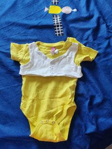Cute Yellow Baby Bodysuit