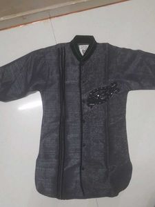 Boys' Festive Grey Kurta