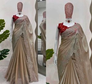 Brand New Sequins Soft Silk Saree (Unstitched BP)