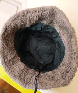 Fuzzy Gray Bucket Hat flawless condition 👍🏻