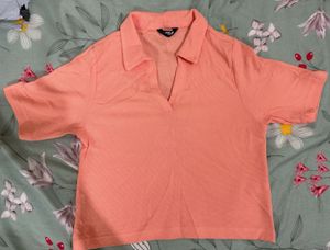 Peach Polo Top