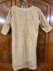 Golden Kurta with Full Embroidery
