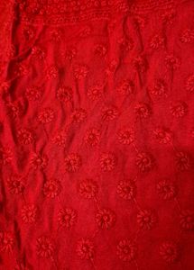 Red Embroidery Kurta