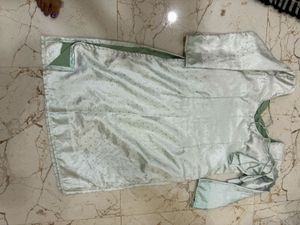 Light Green Kurti with Subtle Polka Dots